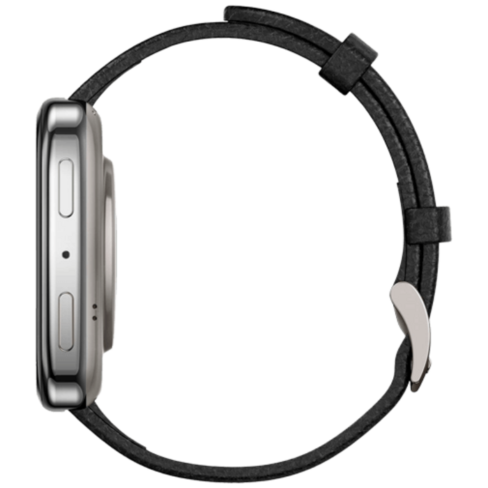 Amazfit Amazfit Active 2 Square Smartwatch Zilver - Met Zwarte Leren Band