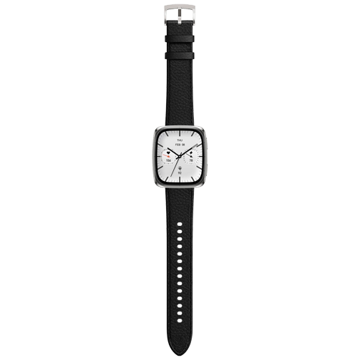 Amazfit Amazfit Active 2 Square Smartwatch Zilver - Met Zwarte Leren Band