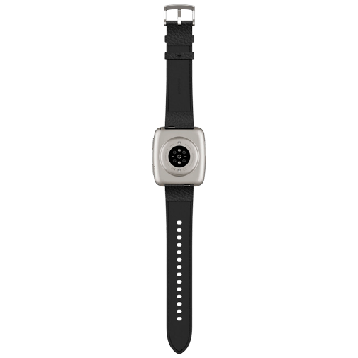 Amazfit Amazfit Active 2 Square Smartwatch Zilver - Met Zwarte Leren Band