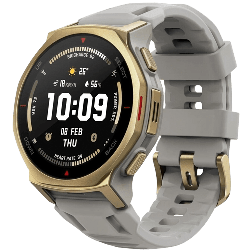 Amazfit Amazfit T-Rex 3 Pro 44mm Smartwatch - Goud (Grijze Siliconenband)