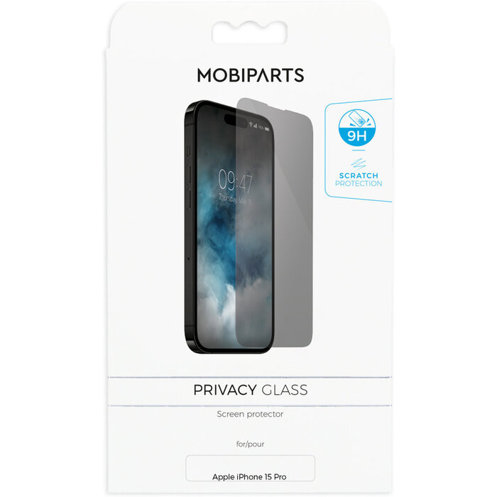 Mobiparts Mobiparts Privacy Glass Screenprotector voor Apple iPhone 15 Pro
