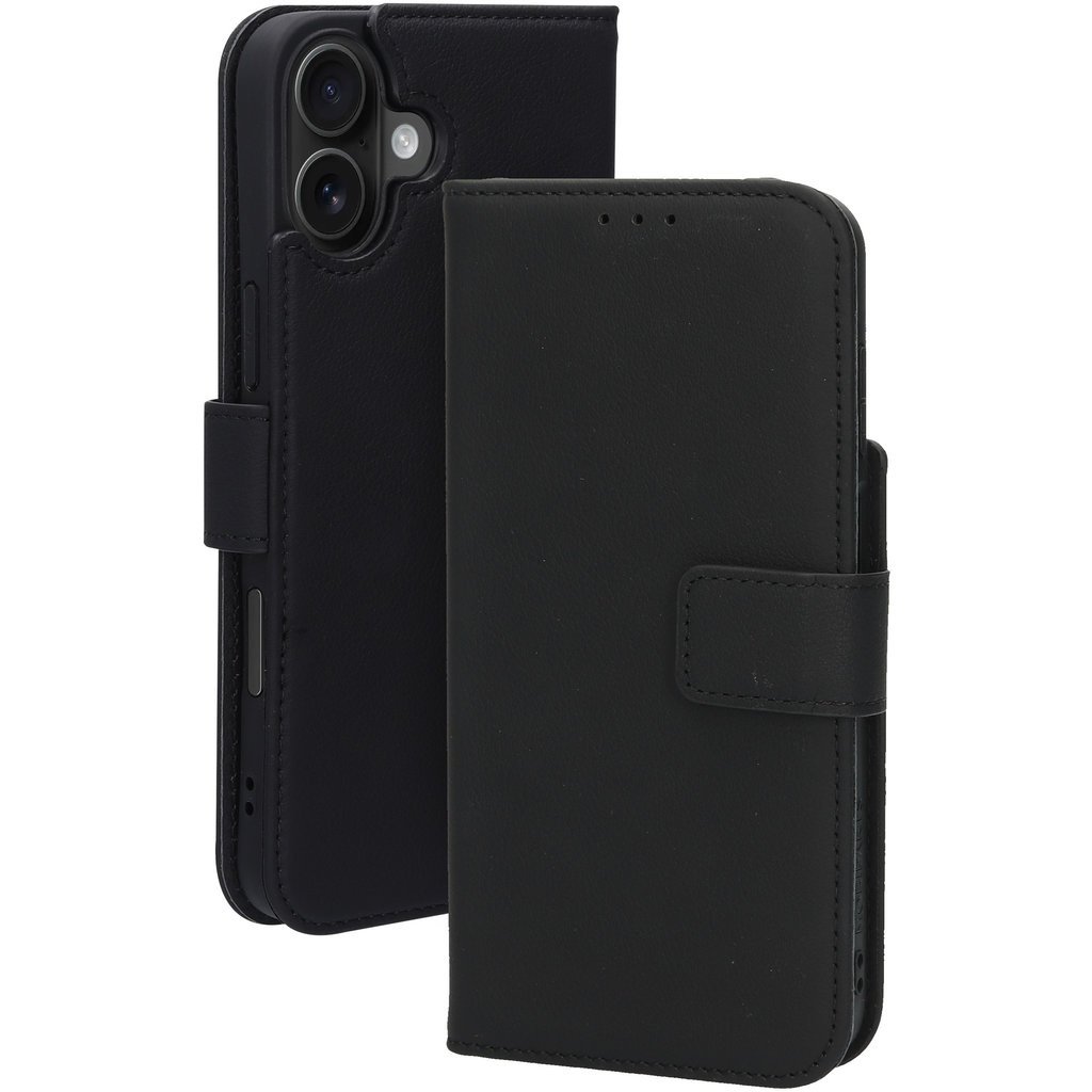 Mobiparts Mobiparts Leather Wallet Case iPhone 16 Plus Zwart - MagSafe