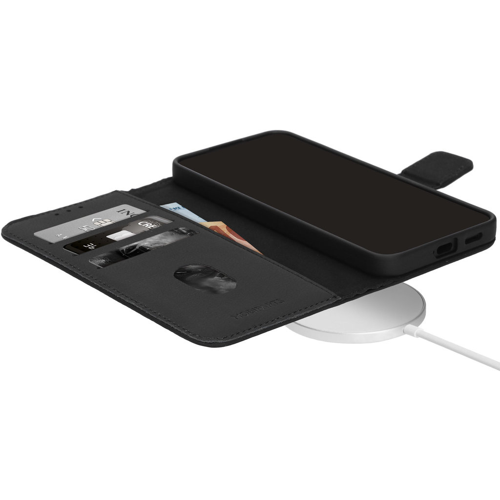 Mobiparts Mobiparts Leather Wallet Case iPhone 16 Plus Zwart - MagSafe