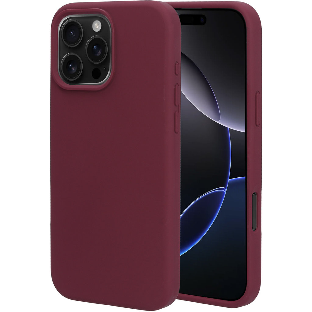 Mobiparts Mobiparts Silicone Cover Apple iPhone 16 Pro Max - Plum Red