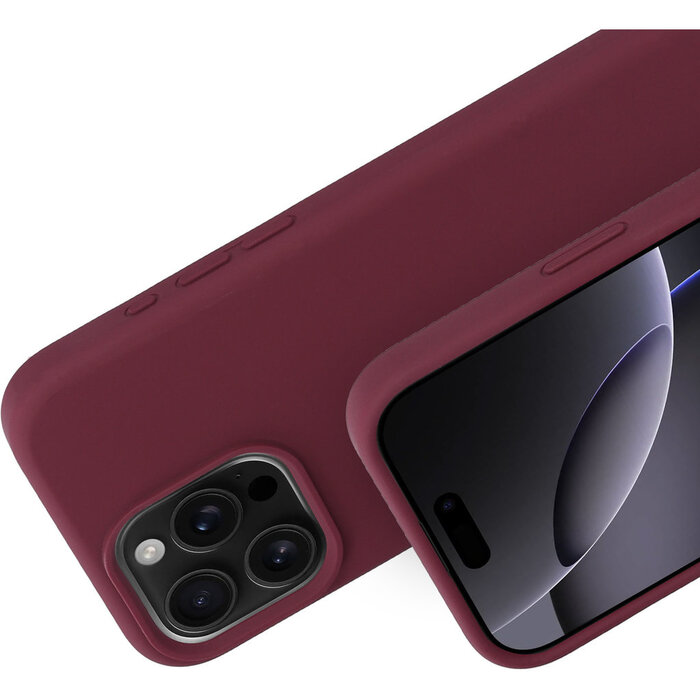 Mobiparts Mobiparts Silicone Cover Apple iPhone 16 Pro Max - Plum Red