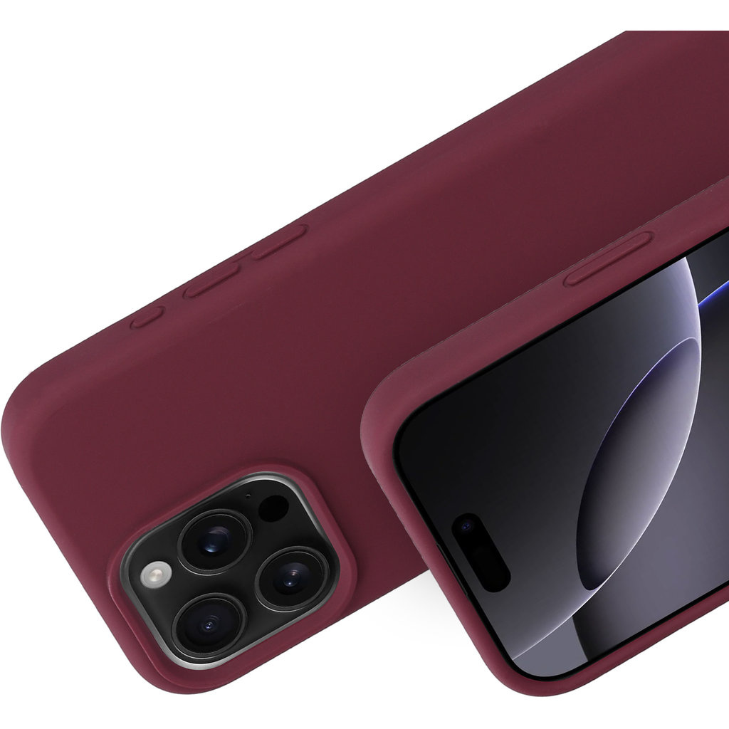 Mobiparts Mobiparts Silicone Cover Apple iPhone 16 Pro Max - Plum Red
