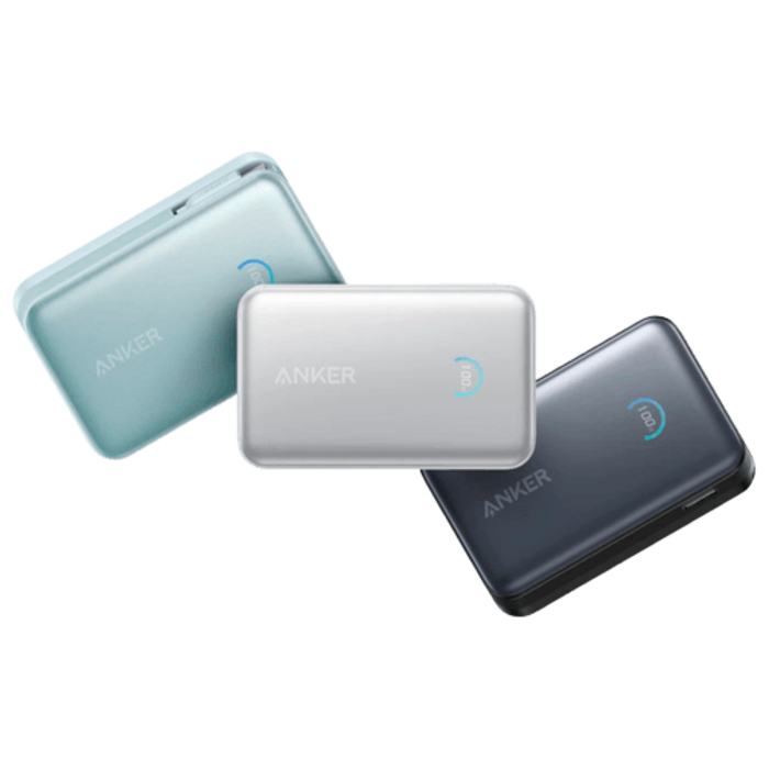 Anker Anker Nano Powerbank 10.000mAh Blauw met Uitschuifbare Kabel