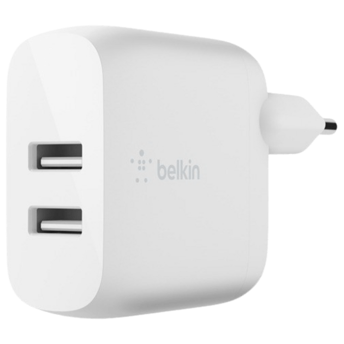 Belkin Belkin Boost Charge Dual USB Oplader 24W + Lightning Kabel Wit
