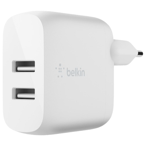 Belkin Belkin Boost Charge Dual USB Oplader 24W + Lightning Kabel Wit