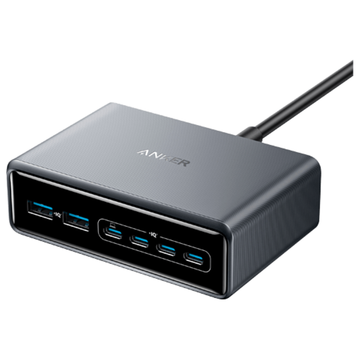 Anker Anker Prime 6-In-1 Snellader 200W Zwart - Krachtig Desktop Oplaadstation