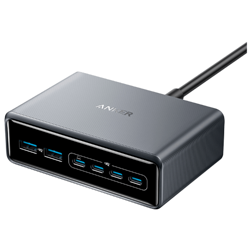 Anker Anker Prime 6-In-1 Snellader 200W Zwart - Krachtig Desktop Oplaadstation