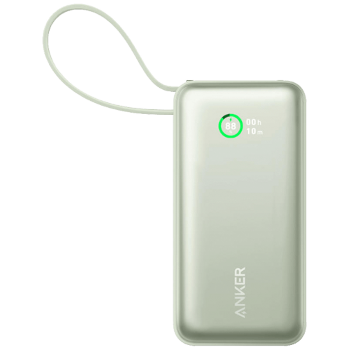 Anker Anker 545 Nano Powerbank 10.000mAh Groen - Met Ingebouwde USB-C Kabel