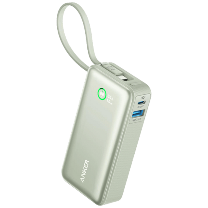 Anker Anker 545 Nano Powerbank 10.000mAh Groen - Met Ingebouwde USB-C Kabel
