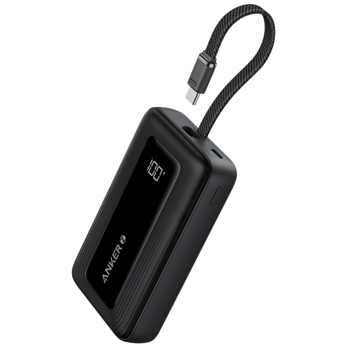 Anker Anker Zolo Powerbank 20.000mAh met Ingebouwde USB-C Kabel Zwart