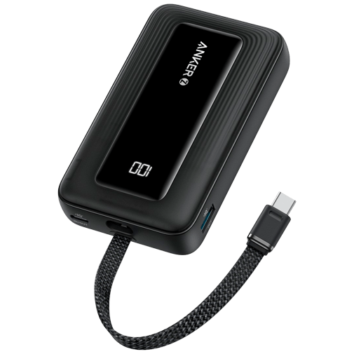 Anker Anker Zolo Powerbank 20.000mAh met Ingebouwde USB-C Kabel Zwart