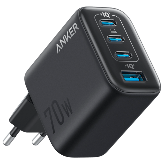 Anker Anker Zolo 70W Snellader met 3x USB-C & 1x USB-A - Zwart