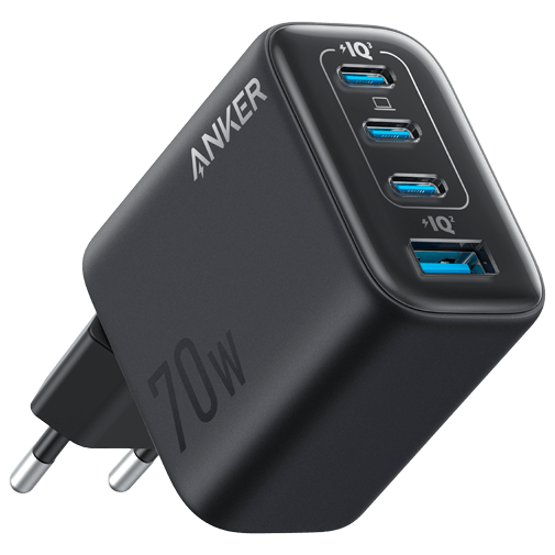 Anker Anker Zolo 70W Snellader met 3x USB-C & 1x USB-A - Zwart