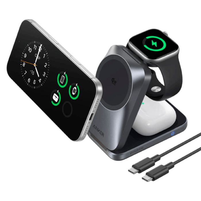 Anker Anker Prime MagGo 3-In-1 Draadloze Oplader 25W Zwart