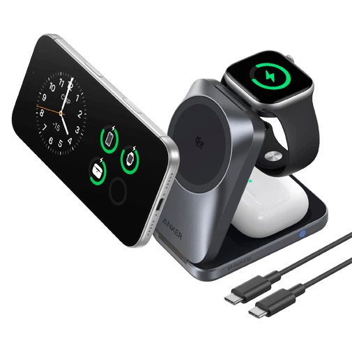 Anker Anker Prime MagGo 3-In-1 Draadloze Oplader 25W Zwart