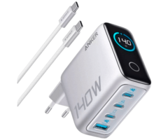 Anker Anker USB 3-USB-C Snellader 140W + Kabel Zilver