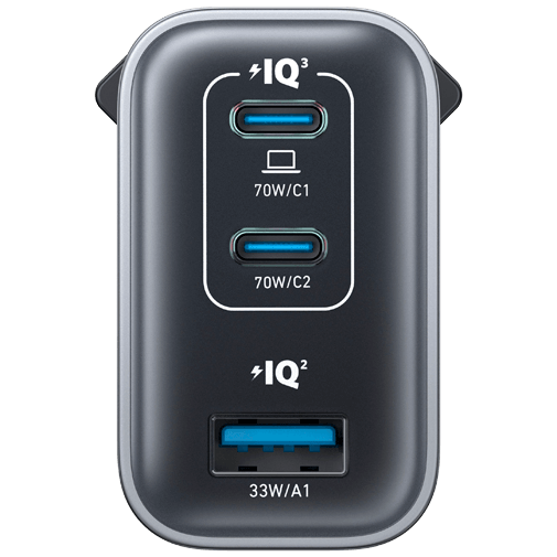 Anker Anker Dual USB-C + USB-A Snellader 70W Zwart