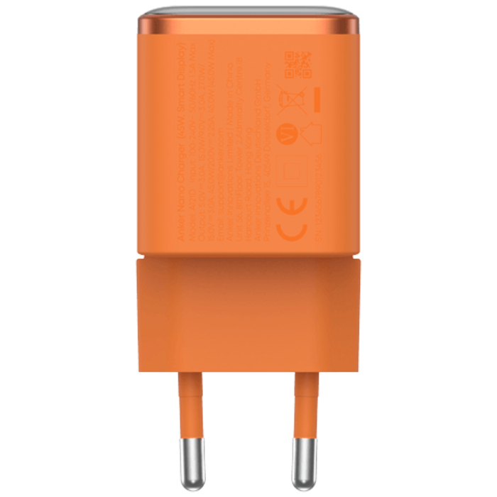 Anker Anker Nano USB-C Snellader 45W met Display - Oranje