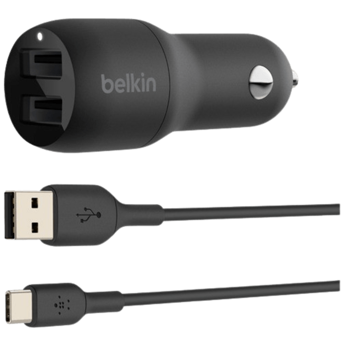 Belkin Belkin Boost Charge Dual USB Autolader 12W + USB-C Kabel
