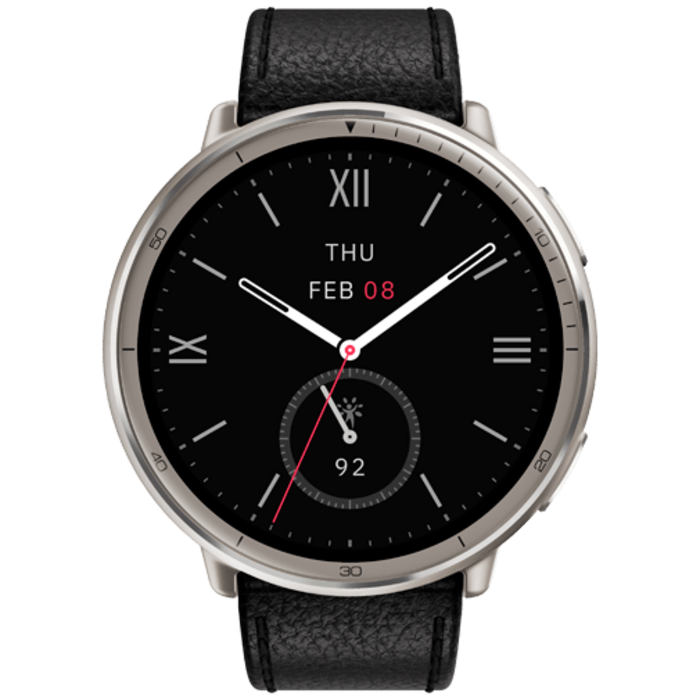 Amazfit Amazfit Active 2 Round Smartwatch - Zwart met Leren Band