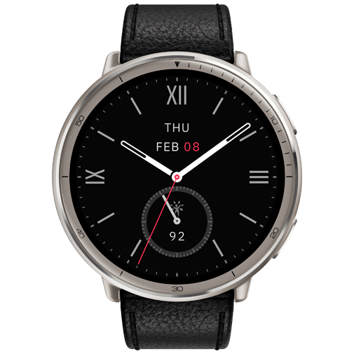 Amazfit Amazfit Active 2 Round Smartwatch - Zwart met Leren Band