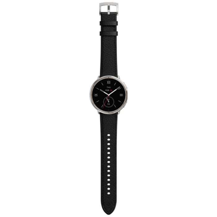 Amazfit Amazfit Active 2 Round Smartwatch - Zwart met Leren Band