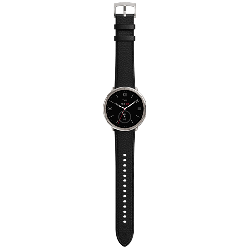 Amazfit Amazfit Active 2 Round Smartwatch - Zwart met Leren Band
