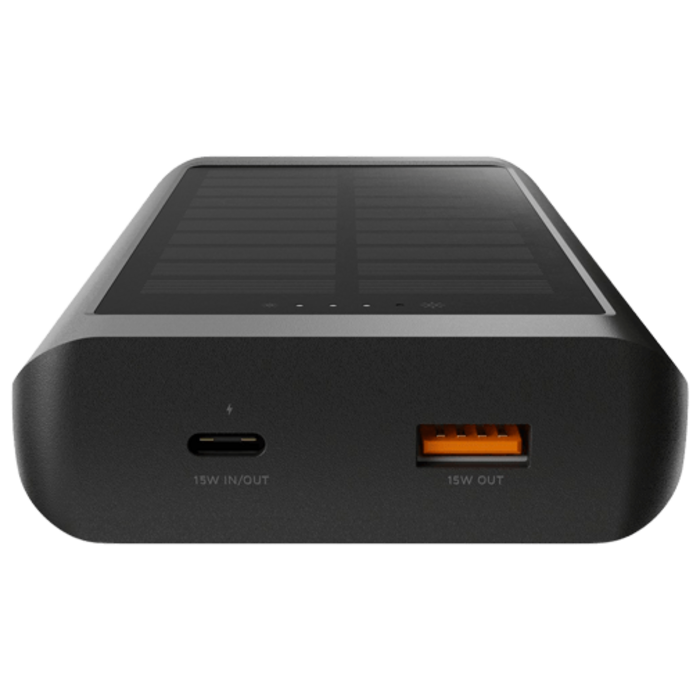 Xtorm Xtorm Go2 USB & USB-C Solar Powerbank 10.000mAh - Zwart