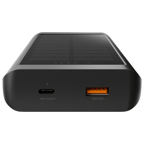 Xtorm Xtorm Go2 USB & USB-C Solar Powerbank 10.000mAh - Zwart