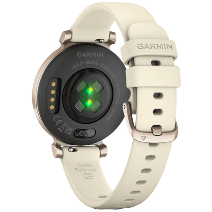 Garmin Garmin Lily 2 Smartwatch Goud (Witte Siliconenband)
