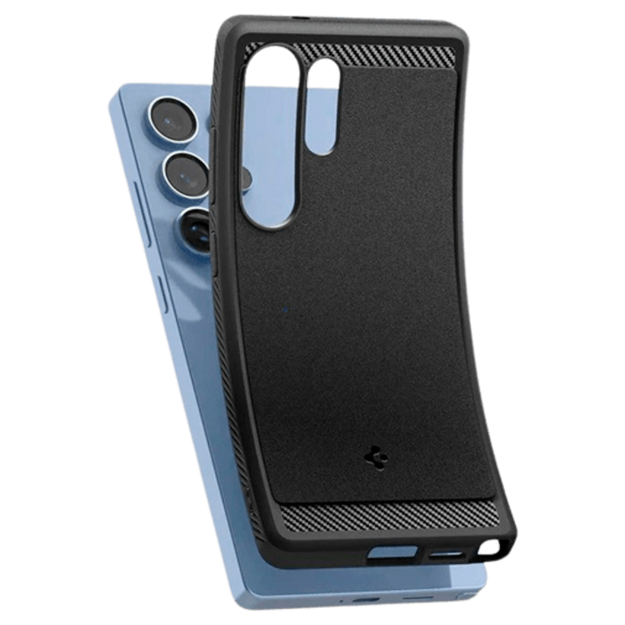 Spigen Spigen Rugged Armor TPU Back Cover Zwart Samsung Galaxy S25 Ultra