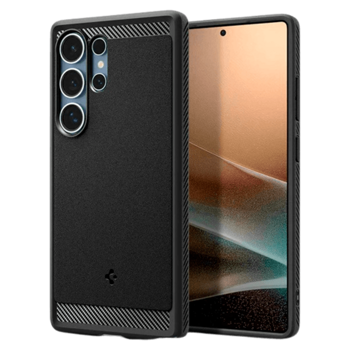 Spigen Spigen Rugged Armor TPU Back Cover Zwart Samsung Galaxy S25 Ultra