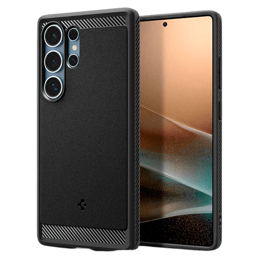 Spigen Spigen Rugged Armor TPU Back Cover Zwart Samsung Galaxy S25 Ultra