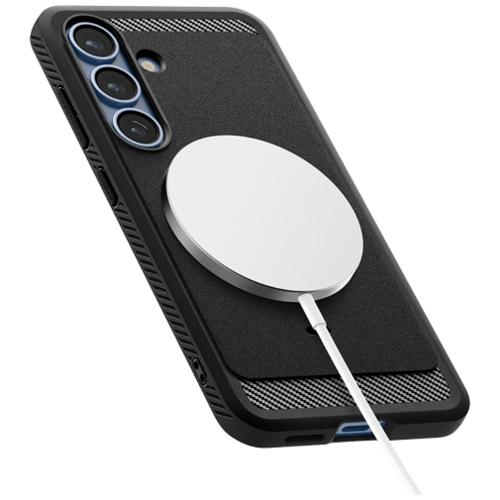 Spigen Spigen Rugged Armor TPU Back Cover Zwart Samsung Galaxy S25