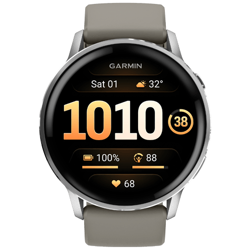Garmin Garmin Venu 4 Smartwatch 45mm Zilver met Grijze Siliconenband
