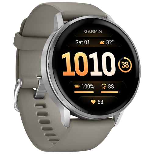 Garmin Garmin Venu 4 Smartwatch 45mm Zilver met Grijze Siliconenband