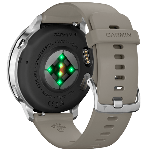 Garmin Garmin Venu 4 Smartwatch 45mm Zilver met Grijze Siliconenband