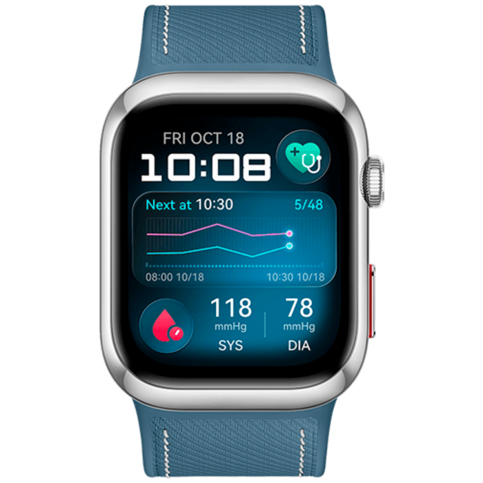 Huawei Huawei Watch D2 Zilver - Smartwatch met Blauwe Band