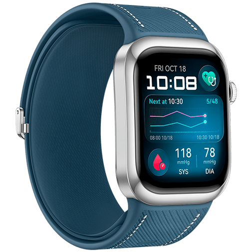 Huawei Huawei Watch D2 Zilver - Smartwatch met Blauwe Band