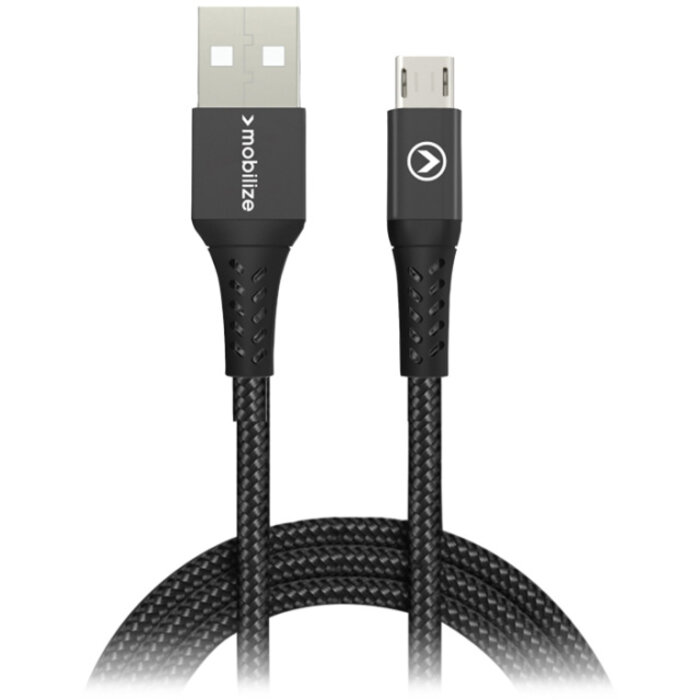Mobilize Mobilize Strong Nylon Cable USB to Micro USB 1m. 12W Black