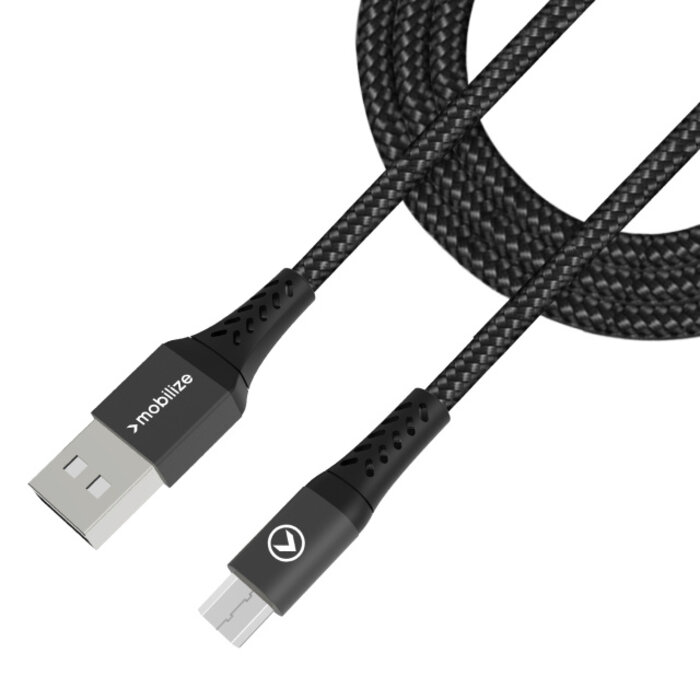 Mobilize Mobilize Strong Nylon Cable USB to Micro USB 1m. 12W Black