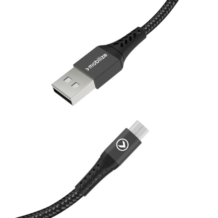 Mobilize Mobilize Strong Nylon Cable USB to Micro USB 1m. 12W Black