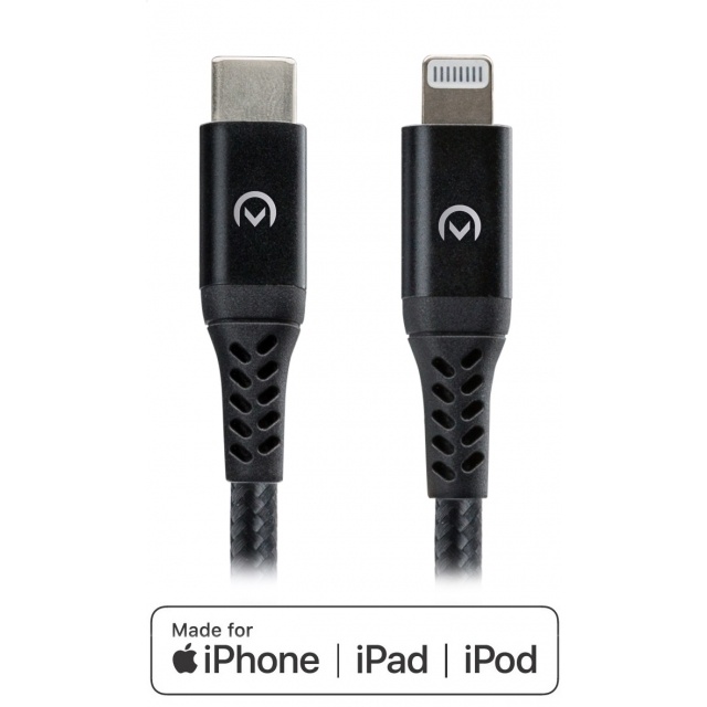 Mobilize Mobilize Strong Nylon USB-C naar Lightning Kabel - 2m - 60W - MFi Zwart