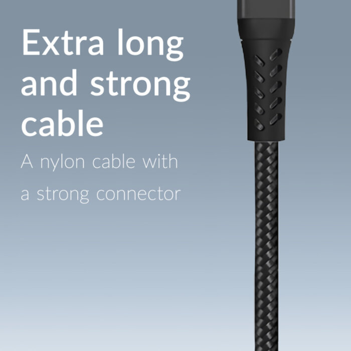 Mobilize Mobilize Strong Nylon Cable USB-C to MFi Lightning 2m. 60W Black