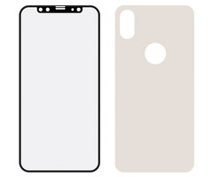 Mobilize Mobilize Edge-To-Edge Glass Screen Protector Apple iPhone X/Xs Front and Back Pack Silver Full Glue