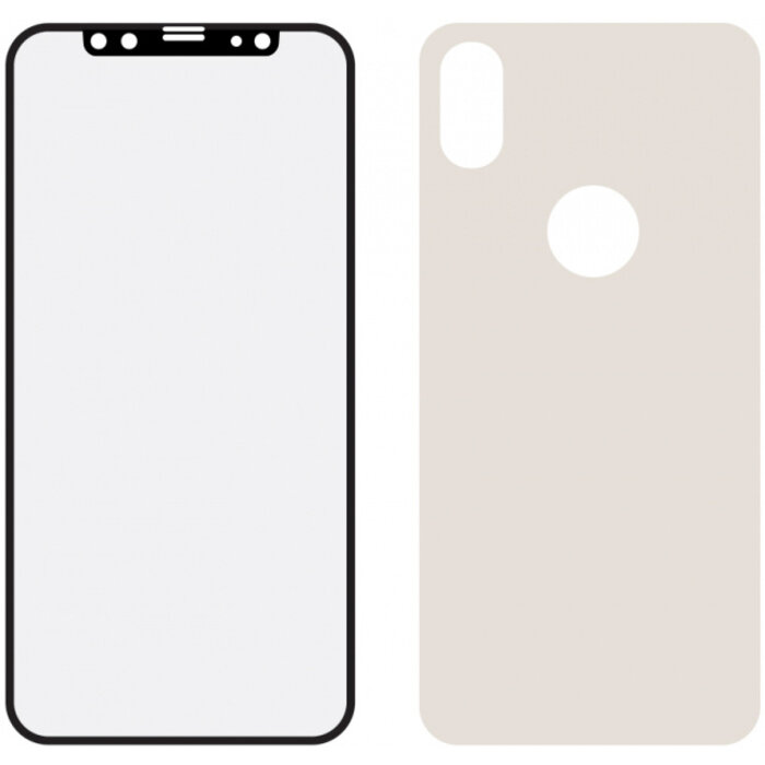 Mobilize Mobilize Edge-To-Edge Glass Screen Protector Apple iPhone X/Xs Front and Back Pack Silver Full Glue
